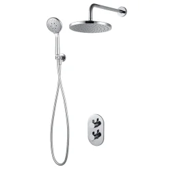 Colonne De Douche Encastrable|GoodHome Kit de douche thermostatique à encastrer chrome Cavally