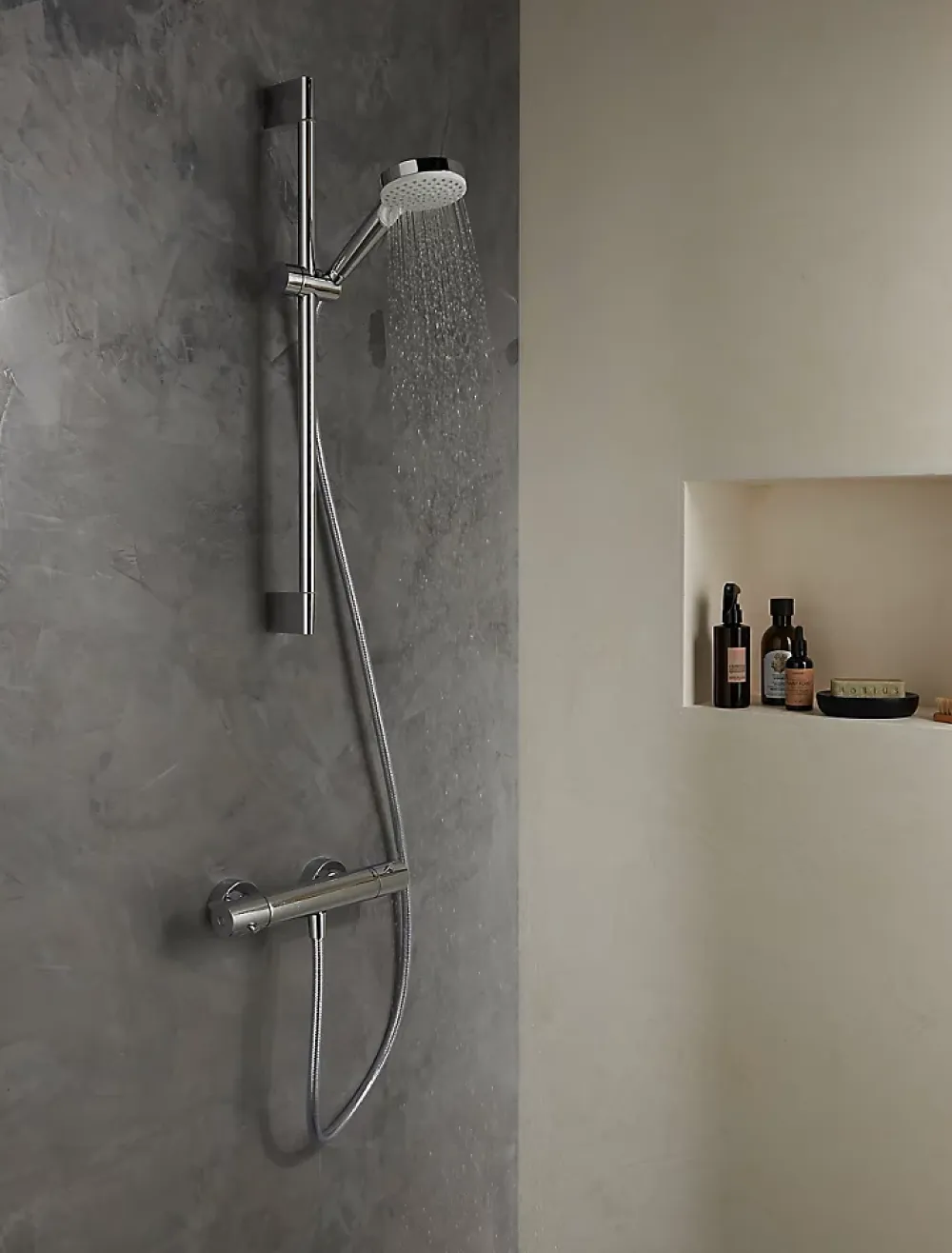 Colonne De Douche Thermostatique|Hansgrohe Kit de douche thermostatique Crometta Vario
