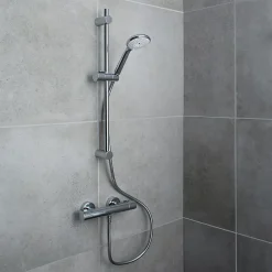 GoodHome Kit de douche thermostatique chrome Cavally