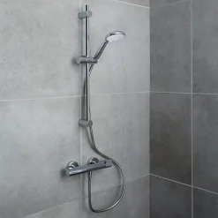 GoodHome Kit de douche thermostatique chrome Cavally