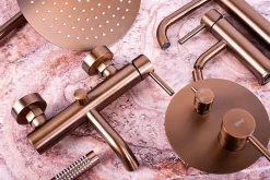 Colonne De Douche Mécanique|Rea Kit de douche-baignoire encastrée Lungo Copper Brush + box