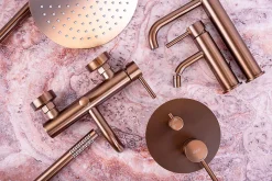 Colonne De Douche Mécanique|Rea Kit de douche-baignoire encastrée Lungo Copper Brush + box