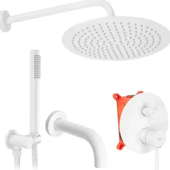 Rea Kit de douche-baignoire encastrée Lungo White Matt + box