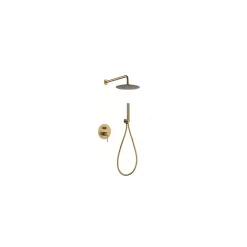 Imex Products Kit douche encastrable laitonacier PVD or rose mitigeur 2 voies tête 25 cm
