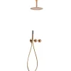 Colonne De Douche Mécanique|Imex Products Kit douche encastre 2 voies acier et laiton finition or rose brosse avec thermostatique