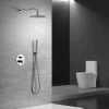 Imex Products Kit douche encastre en acier et laiton chrome avec mitigeur monocommande et pomme de 25 cm