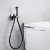 Imex Kit Douchette anti-calcaire hygiénique encastrée WC ou Bidet Salle de Bain Black Gun Métal LINE RDD038/BGM