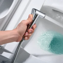 Imex Kit Douchette anti-calcaire hygiénique encastrée WC ou Bidet Salle de Bain Chrome LINE RDD038