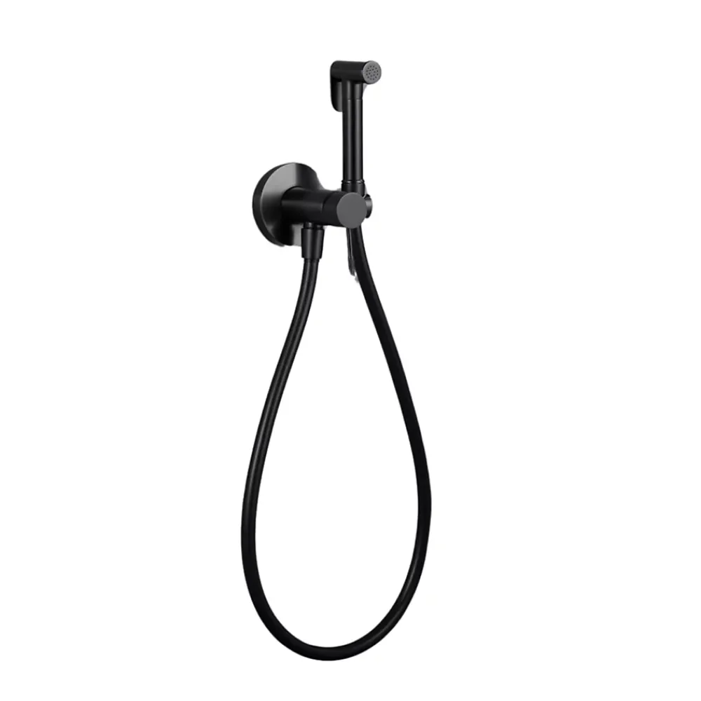 Robinet De Bidet|Imex Kit Douchette anti-calcaire hygiénique encastrée WC ou Bidet Salle de Bain Noir Mat LINE RDD038/NG
