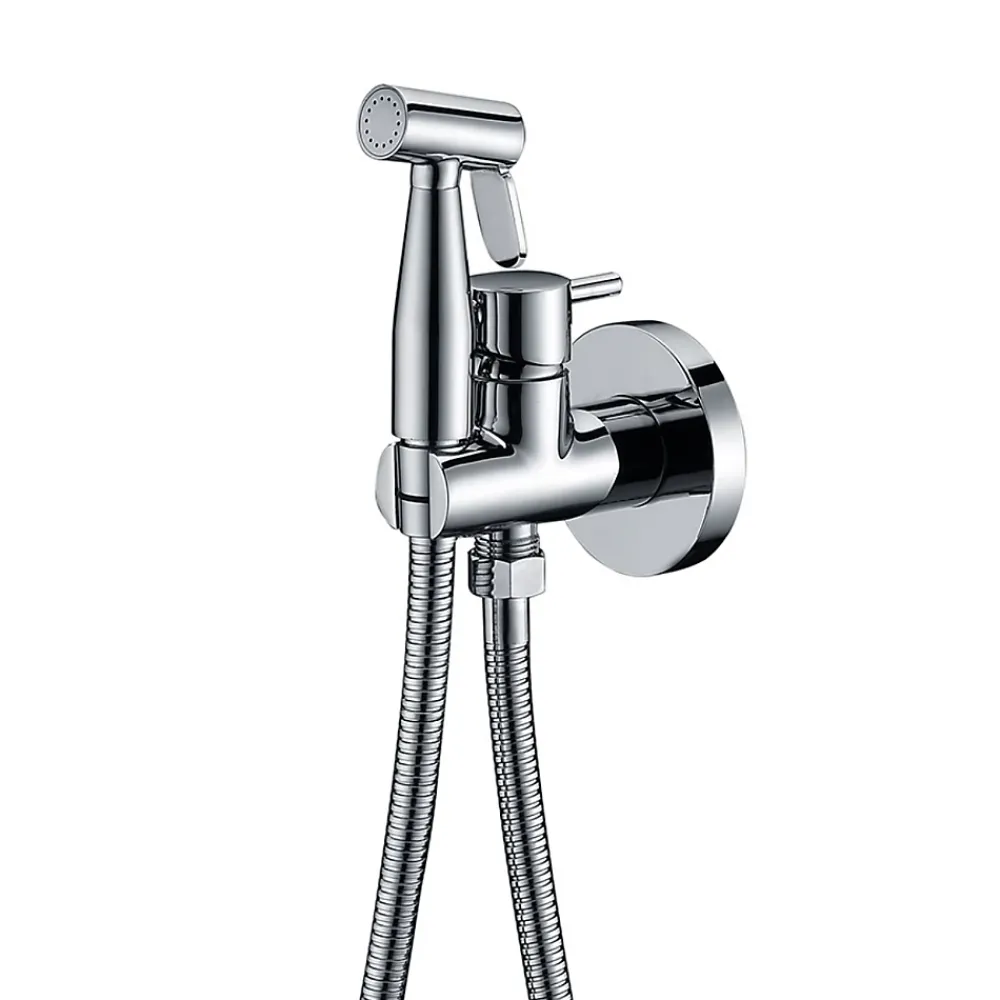 Imex Kit Douchette anti-calcaire hygiénique encastrée WC ou Bidet Salle de Bain Chrome MUNICH RDM001