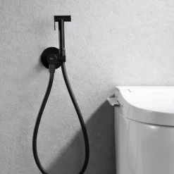 Imex Kit Hygiène Douchette de WC / Bidet Encastré Noir Mat GENOVA RDG053/NG