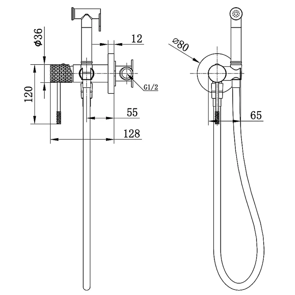 Robinet De Bidet|Imex Kit Hygiène Douchette de WC / Bidet Encastré Or Brossé GENOVA RDG053/OC