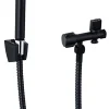 MTK Kit hygiène WC avec douchette 2 jets + flexible + support mural + robinet alimentation, noir/chrome, Harmonie