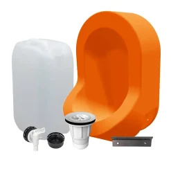 Ti'Pi Kit spécial jardin : urinoir mural sans eau et bidon de récupération 25L - Valorisation de l'urine comme engrais - Orange