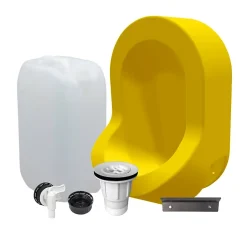 Ti'Pi Kit spécial jardin : urinoir mural sans eau et bidon de récupération 25L - Valorisation de l'urine comme engrais - Jaune