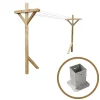 Etendoir À Linge|Cémonjardin Kit étendoir à linge extérieur Séville premium + 2 supports poteaux à fixer