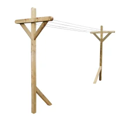 Etendoir À Linge|Cémonjardin Kit étendoir à linge extérieur Séville premium + 2 supports poteaux à fixer