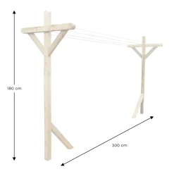 Etendoir À Linge|Cémonjardin Kit étendoir à linge extérieur Séville premium + 2 supports poteaux à fixer