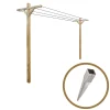 Etendoir À Linge|Cémonjardin Kit étendoir à linge extérieur bois Séville + 2 supports poteaux à enfoncer