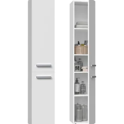 Topeshop KOMMA - Meuble salle de bain 2 portes - 31x30x174 cm - Colonne rangement SDB