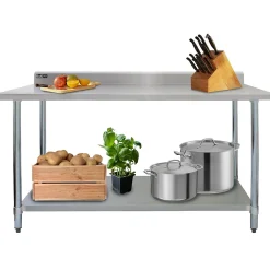 MonsterShop KuKoo Table de Travail en Inox - 180 x 60 x 90 cm
