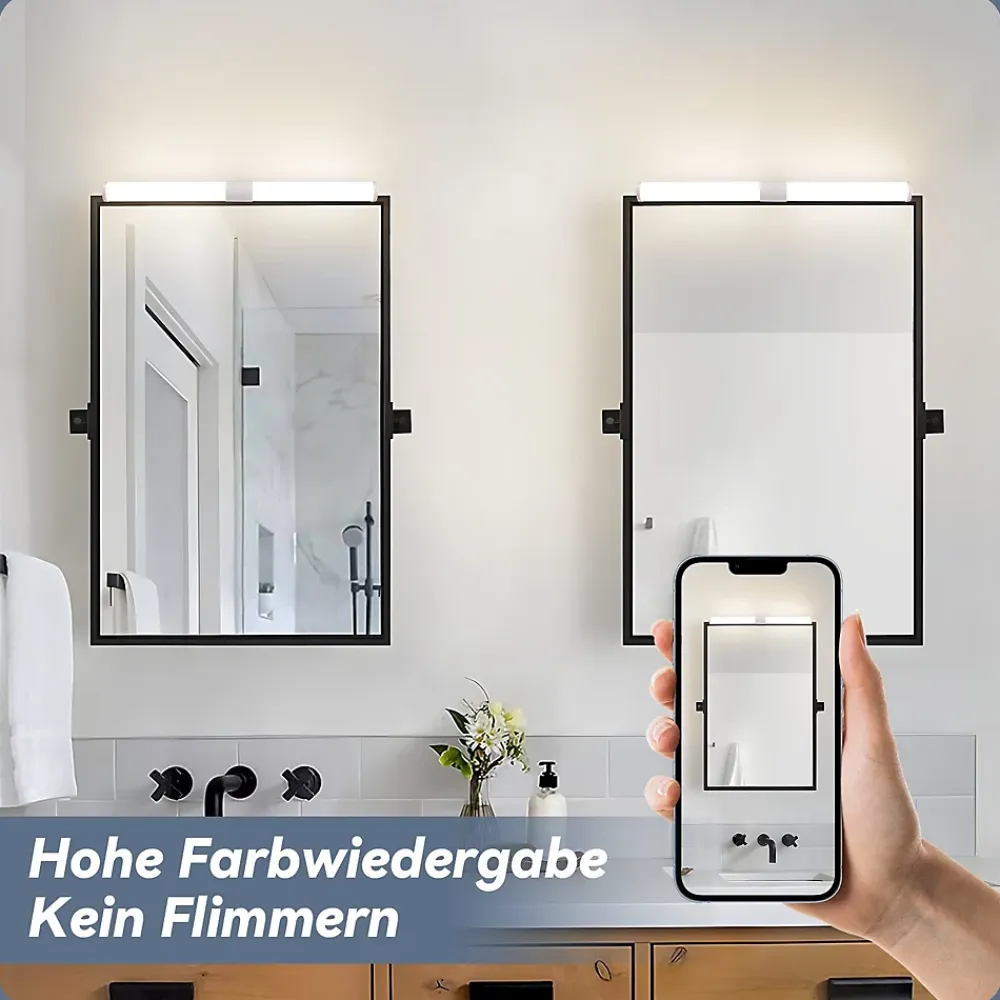 Nettlife Lampe de miroir de salle de bain LED 40 cm 6 W IP44 4 000 K