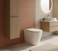 Wc À Poser|Laneri WC AU SOL Série Moon - Cuvette Rimless sans bride Blanc Brillant FIL Mural - Abattant Soft-Close