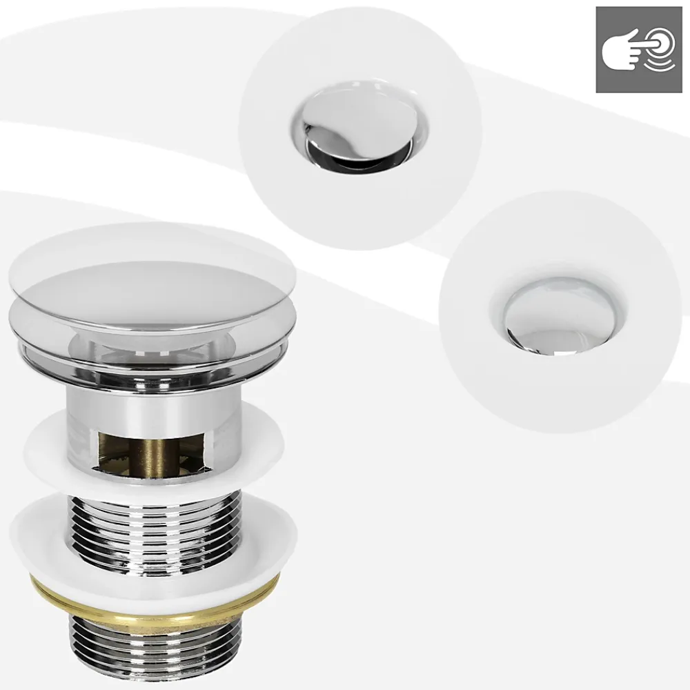 Luxebath Lavabo à encastrer noir mat céramique bouchon de vidange argent