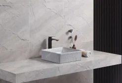Poalgi Lavabo à poser CORINTO IBI céramique 37,5x13x37,5 cm gris pietra