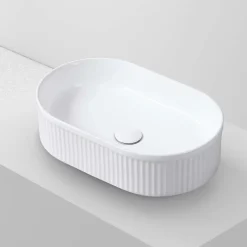 Poalgi Lavabo à poser CORINTO OVALO céramique 49,5x13x31 cm blanc