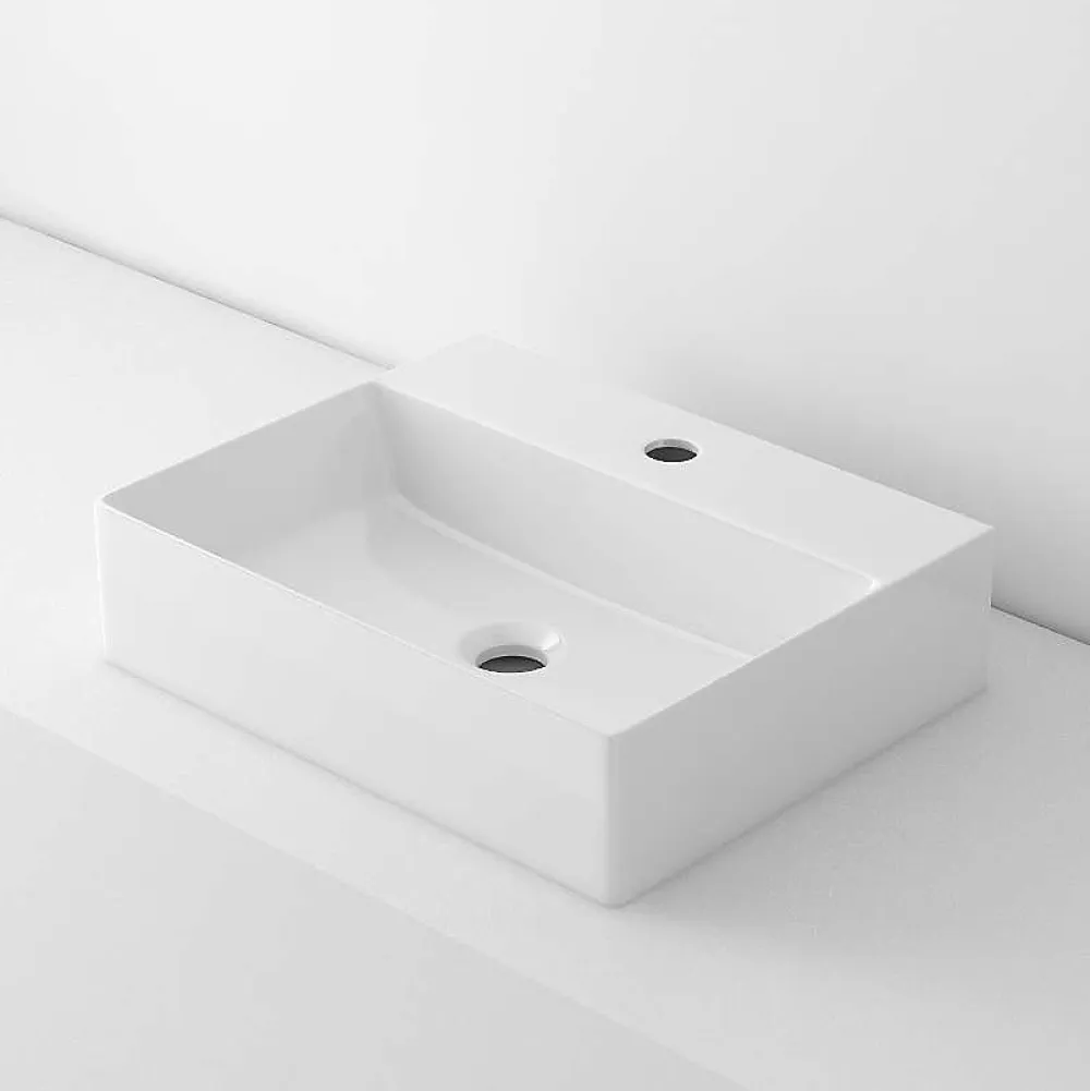 Poalgi Lavabo à poser K45 céramique 45,5x12,5x35,5 cm blanc