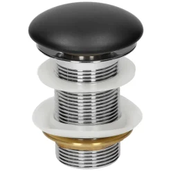 Vasque À Poser|Ml-Design Lavabo à poser rond noir mat céramique avec garniture de vidage