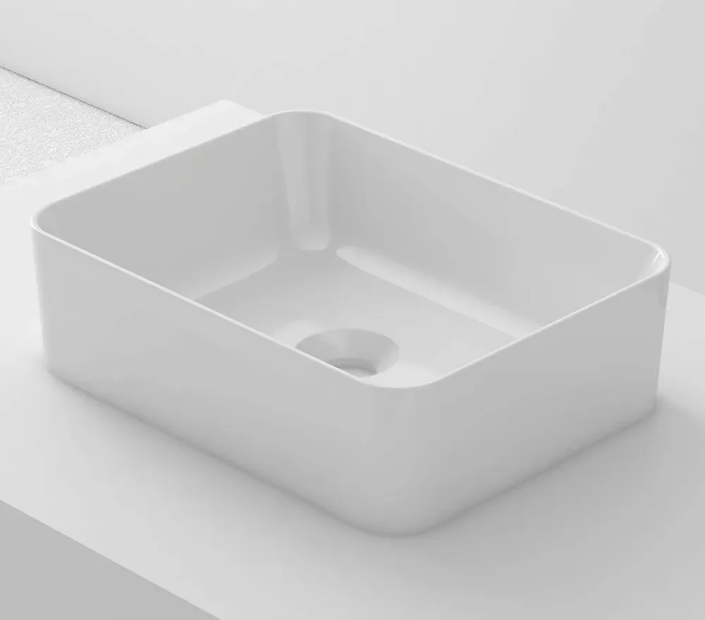 Poalgi Lavabo à poser RT4030 céramique 40,5x13x30 cm blanc
