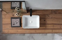 Poalgi Lavabo à poser RT4030 céramique 40,5x13x30 cm blanc