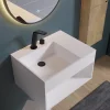 Bernstein Lavabo à suspendre 60x46x35cm en fonte minérale avec espace de rangement - blanc mat - PB2158