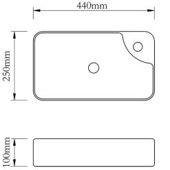 Vidaxl Lavabo à trou pour robinet céramique Blanc pour salle de bain