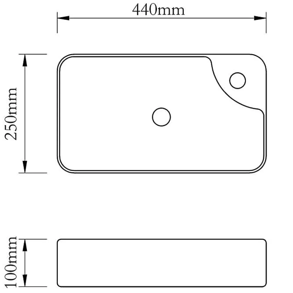 Vidaxl Lavabo à trou pour robinet céramique Blanc pour salle de bain