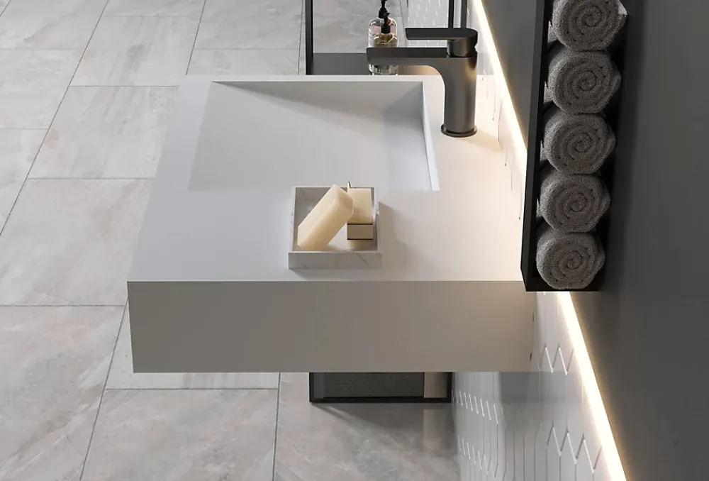 Bernstein Lavabo / vasque à suspendre 74x50x13cm en fonte minérale - PB2014