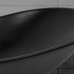 Vasque À Poser|Luxebath Lavabo a poser en ceramique noir moderne avec garniture de vidage 630x360x155 mm