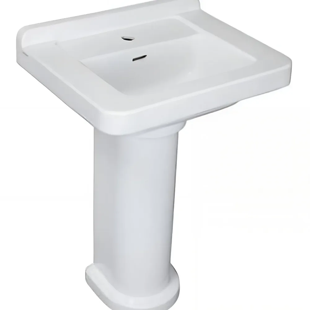 Sanindusa Lavabo 68cm céramique traditionnelle Vintage blanc (compatible avec la colonne Vintage non incluse)