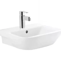 Lavabo|Sanindusa Lavabo 56cm mural céramique traditionnelle Look 56x45 blanc (robinet et vidage non inclus)