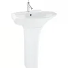 Lavabo|Sanindusa Lavabo 55cm mural céramique traditionnelle Aveiro Jade blanc