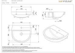 Lavabo|Sanindusa Lavabo 50cm mural céramique traditionnelle Easy blanc