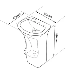 Lavabo|Dileci Lavabo d'ablutions Méca - Bassin Lavage des pieds Wudu Blanc -