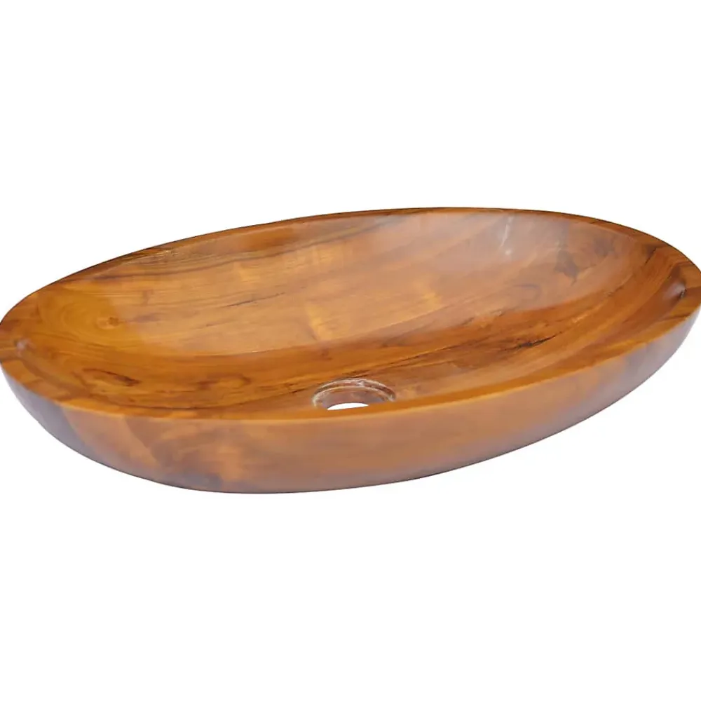 Helloshop26 Lavabo de salle d'eau vasque à bois