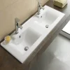 Rue Du Bain Lavabo double vasque encastrable céramique blanche - 121x47 cm - City
