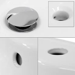 Vasque À Poser|ECD Germany Lavabo en ceramique blanc vasque a poser rond Evier moderne toilette 460x155mm