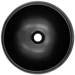 Luxebath Lavabo en ceramique noir mat vasque a poser ronde pour salle de bain 400x155 mm