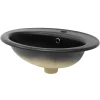Vasque À Encastrer|Luxebath Lavabo en ceramique noir mat vasque encastre pour salle de bain 570x485x195 mm