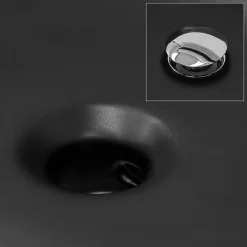 Vasque À Encastrer|Luxebath Lavabo en ceramique noir mat vasque encastre pour salle de bain 570x485x195 mm